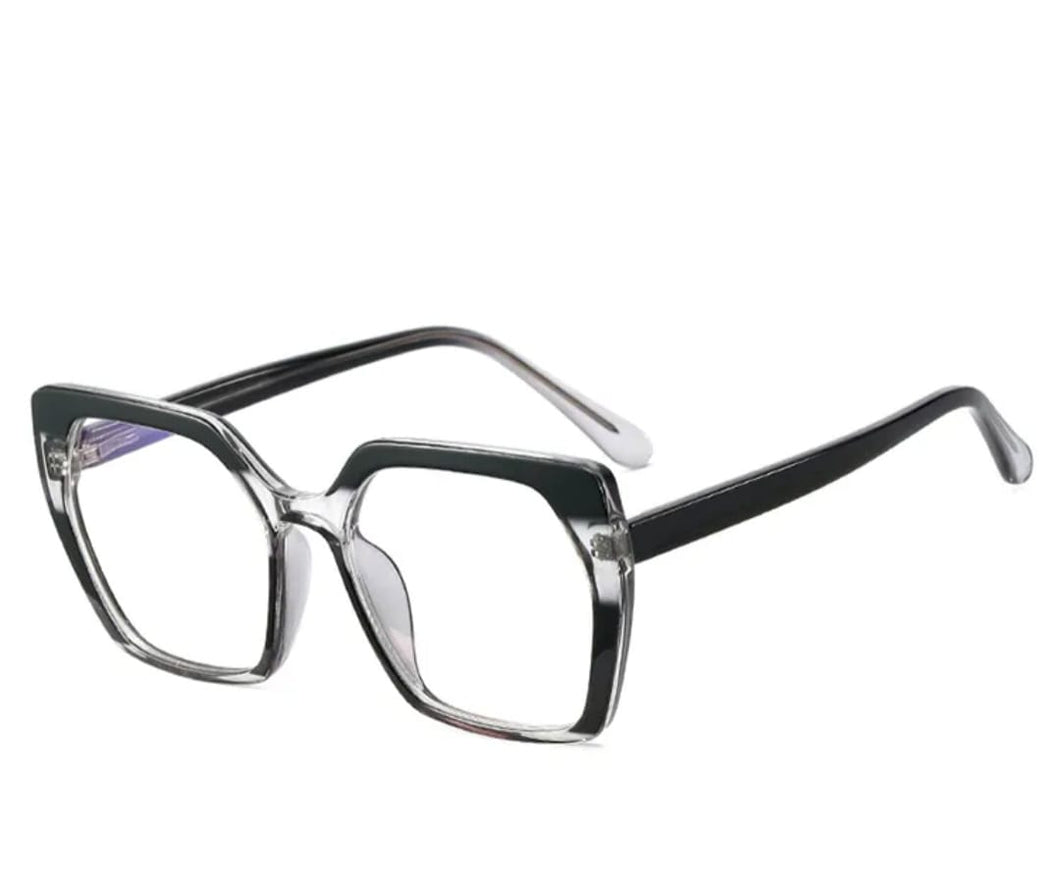 Oversize cuadrado Negro transparente- Lentes con y sin aumento