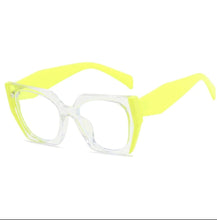 Cargar imagen en el visor de la galería, Neo- Oversized cuadrado Amarillo Neón- Lentes con o sin aumento
