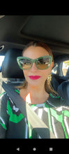 Cargar imagen en el visor de la galería, Olive - lentes de sol Cat Eye UV 400 Verde animal print
