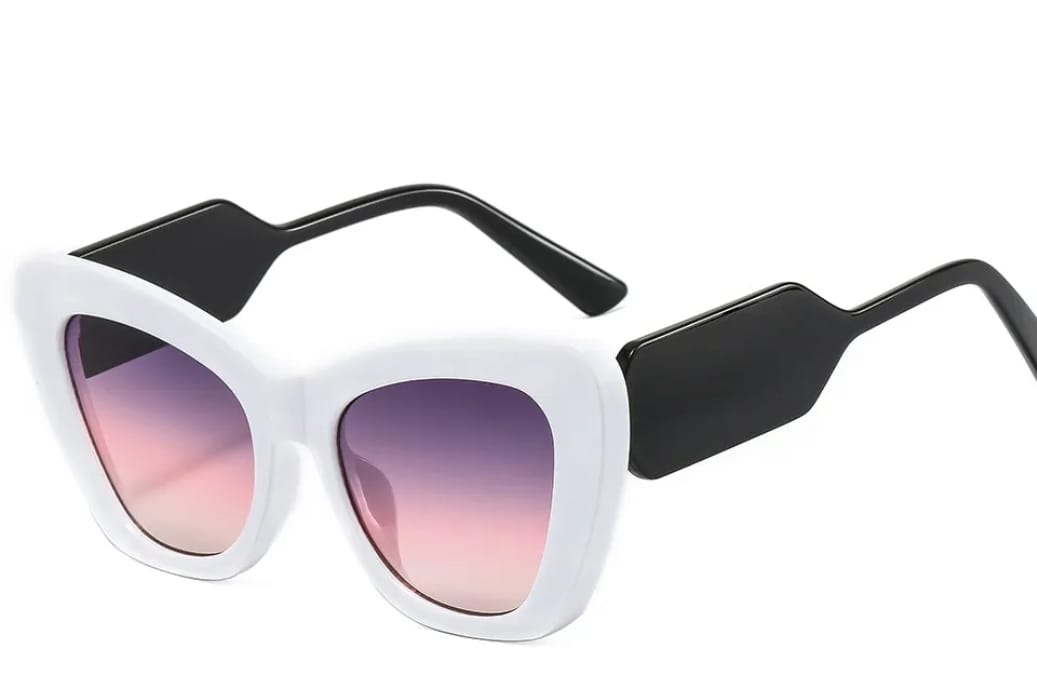 Olive - lentes de sol Cat Eye UV Blanco Negro