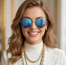 Cargar imagen en el visor de la galería, Traveler lentes de sol redondo azul
