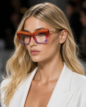Cargar imagen en el visor de la galería, Miria Cat Eye - Degradado naranja/rojo/violeta Lentes con y sin aumento MM16
