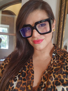 Oversize cuadrado Azul- Lentes con o sin aumento