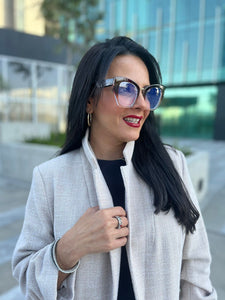 Oversize Cat Eye - Lentes con y sin aumento cafe transparente