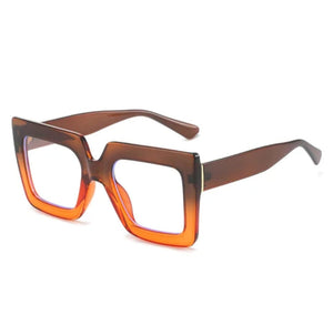 Oversize cuadrado Cafe naranja- Lentes con o sin aumento