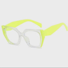 Cargar y reproducir el video en el visor de la galería, Neo- Oversized cuadrado Amarillo Neón- Lentes con o sin aumento
