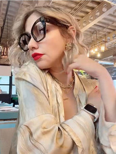 Oversize Cat Eye - Lentes con aumento Negros O-6