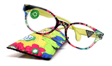 Cargar imagen en el visor de la galería, Versailles Premium- Lentes lectura verde floral redondo
