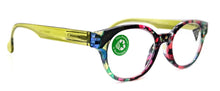 Cargar imagen en el visor de la galería, Versailles Premium- Lentes lectura verde floral redondo
