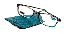 Cargar imagen en el visor de la galería, Vienna Premium - Lentes lectura Tortoise azul rectangular
