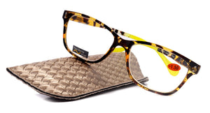 Milan premium- Lentes lectura cuadrados tortoise amarillo cafe