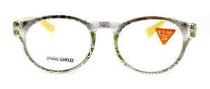 Grace premium- Lentes lectura redondo amarillo metálico