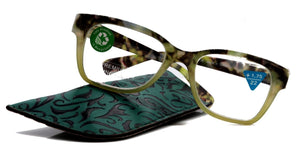 Aya Premium- Lentes lectura verde cafe Tortoise