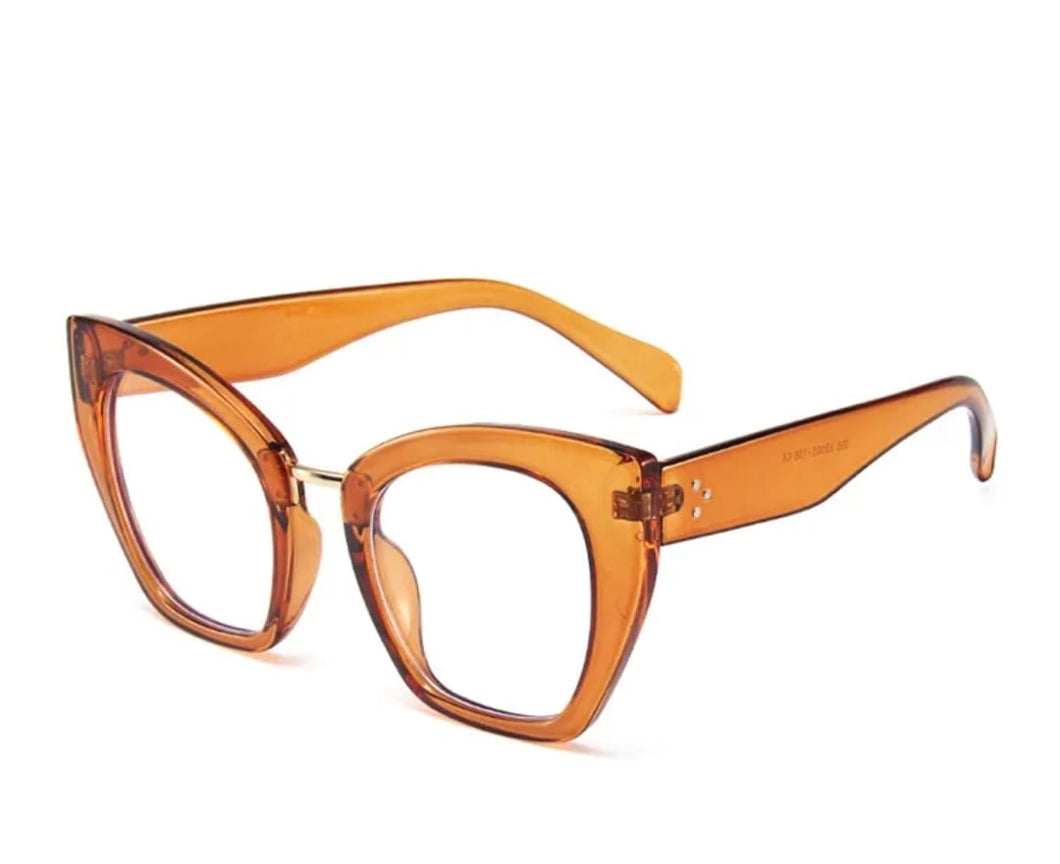 Oversize Cat Eye - Lentes con aumento Cafe O-5