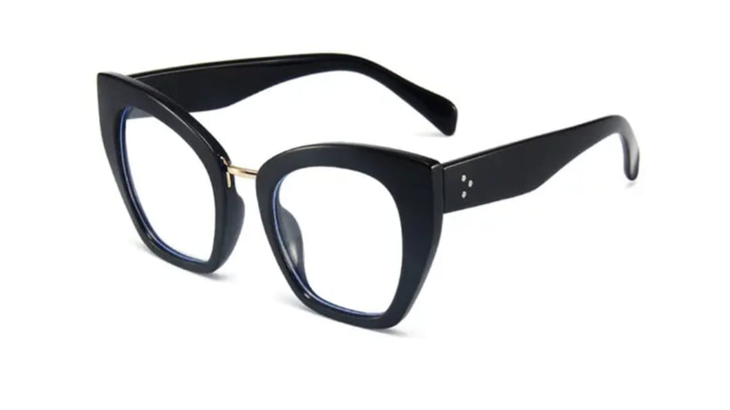 Oversize Cat Eye - Lentes con aumento Negros O-6