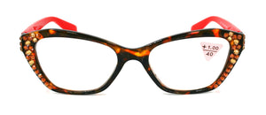 Jane SWAROVSKI Ojo de gato - Lentes lectura Rojo Cafe Tortoise