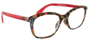 Venus SWAROVSKI cuadrado - Lentes lectura Rojo con Cafe